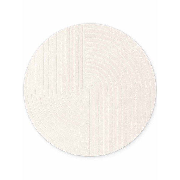 Covor crem țesut manual rotund din lână ø 120 cm Arcura – Vikosa