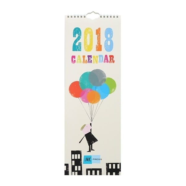 Calendar îngust perete pentru anul 2018 Portico Designs Ink Press