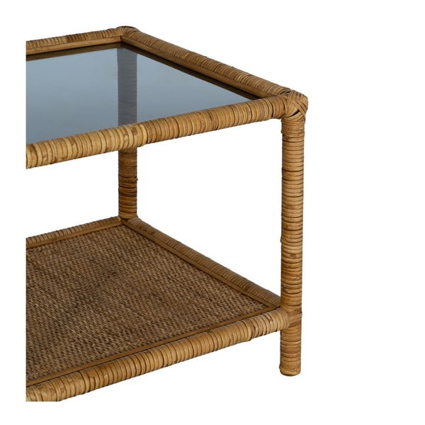 Măsuță de cafea în culoare naturală cu blat din sticlă 40x90 cm – Ixia-image-4