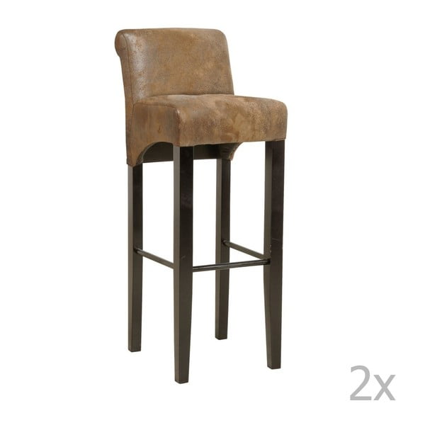 Set 2 scaune de bar cu picioare din lemn de fag Kare Design Vintage