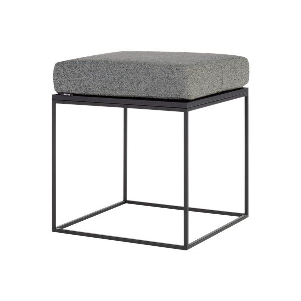 Scaun tip taburet gri tapițat Feo – noo.ma