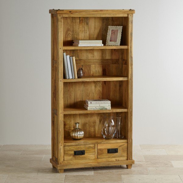 Bibliotecă din lemn de mango cu 2 sertare Massive Home Patna-image-2