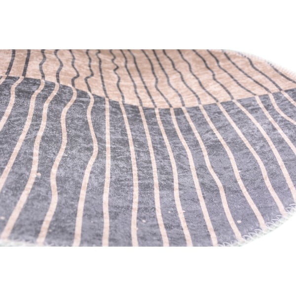 Covor gri-crem lavabil rotund ø 120 cm Yuvarlak – Vitaus-image-2