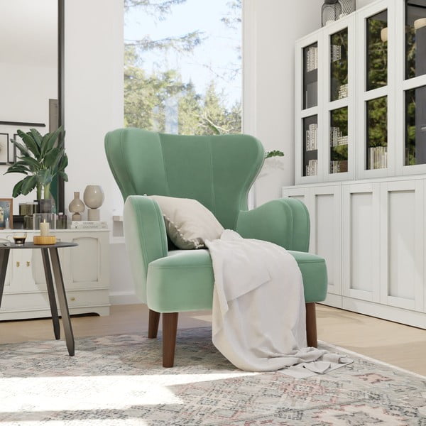 Fotoliu verde cu tapițerie din catifea Lento – Ropez-image-4