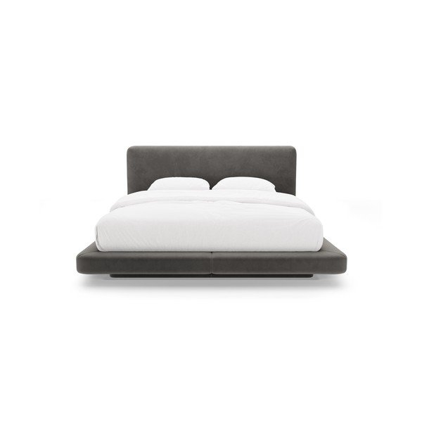 Pat matrimonial gri închis tapițat 180x200 cm Linea – Micadoni -image-3