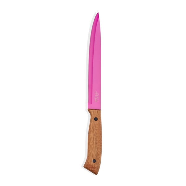 Cuțit cu mâner din lemn The Mia Cutt, lungime 20 cm, roz