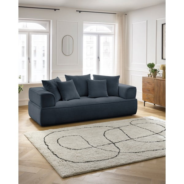 Canapea albastru-închis cu tapițerie din chenille 237 cm Whesley – Bobochic Paris-image-1