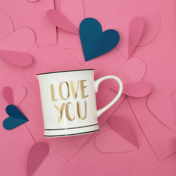 Cană din porțelan Sass & Belle Love You, 400 ml, alb-image-3