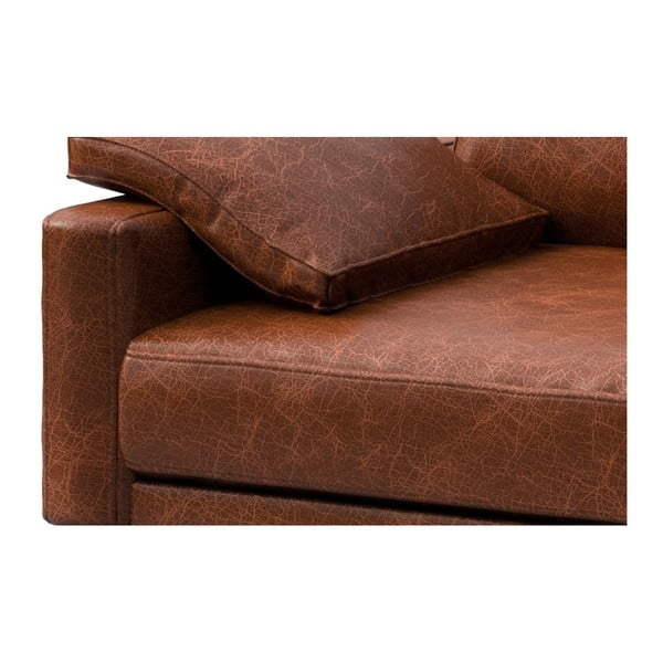 Canapea din piele MESONICA Musso, maro coniac, 211 cm-image-4