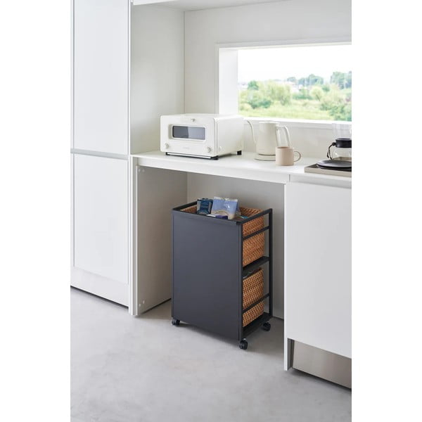 Etajeră pe roți neagră din metal 42x60 cm Tower – YAMAZAKI-image-4