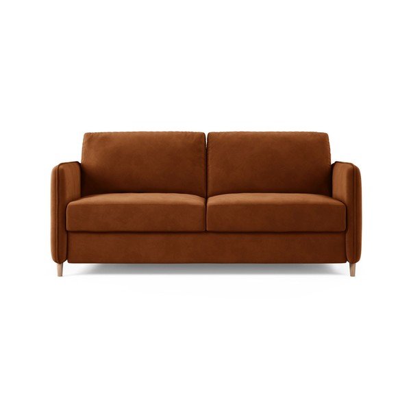Canapea teracotă pentru dormitul zilnic cu tapițerie din catifea 184 cm – Micadoni 