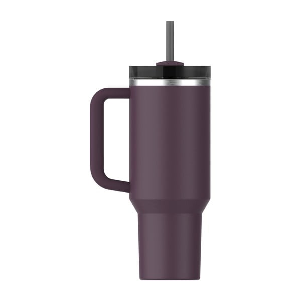 Termos violet cu pai din oțel inoxidabil 1,18 l Quencher H2.0 FlowState Tumbler Plum – Stanley-image-3