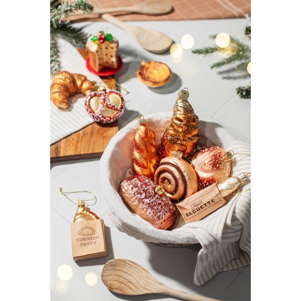 Ornament de Crăciun din sticlă 3,5 cm Plait Bread – Sass & Belle-image-2