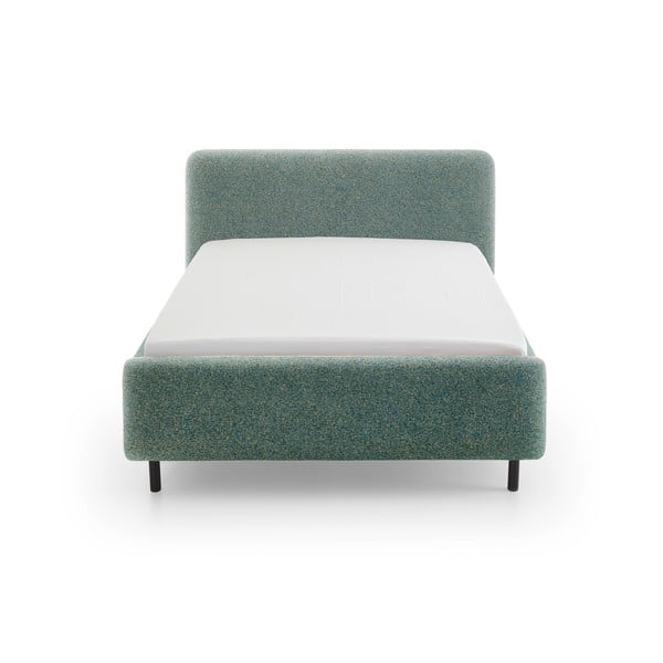 Pat matrimonial verde închis tapițat cu spațiu de depozitare cu somieră 160x200 cm Primo – Meise Möbel-image-4