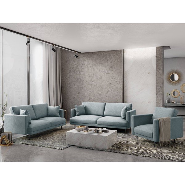 Canapea Milo Casa Piero, albastru deschis, 220 cm-image-1