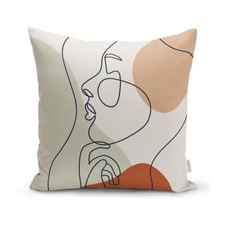 Față de pernă Minimalist Cushion Covers Pastel Drawing Face, 45 x 45 cm