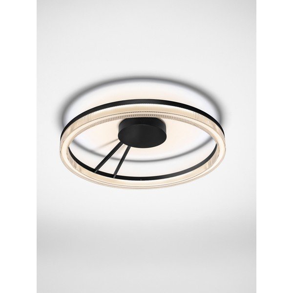 Plafonieră negru-mat LED cu intensitate reglabilă din aluminiu cu abajur din sticlă acrilică Lonela – Nova Luce-image-3