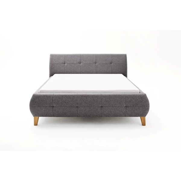 Pat matrimonial gri antracit tapițat cu spațiu de depozitare cu somieră 180x200 cm Matheo – Meise Möbel-image-4
