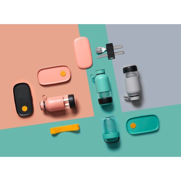 Sticlă turcoaz de călătorie din sticlă 500 ml To Go – Lékué-image-1