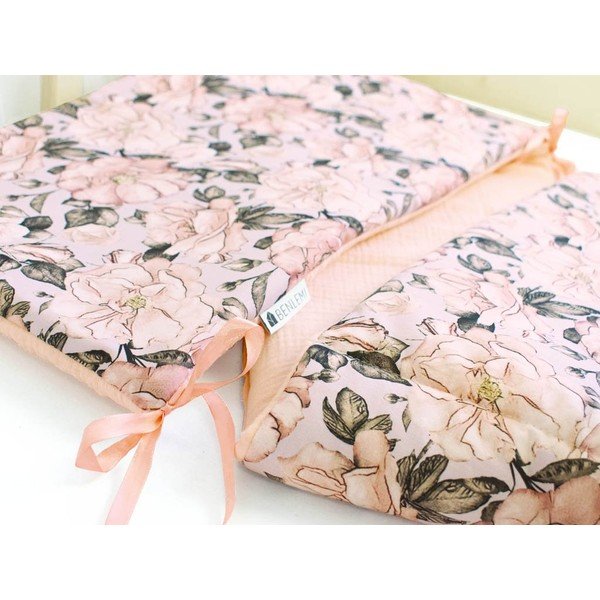 Mantinelă din bumbac pentru pătuț Benlemi Peony, lungime 180 cm, roz-image-1
