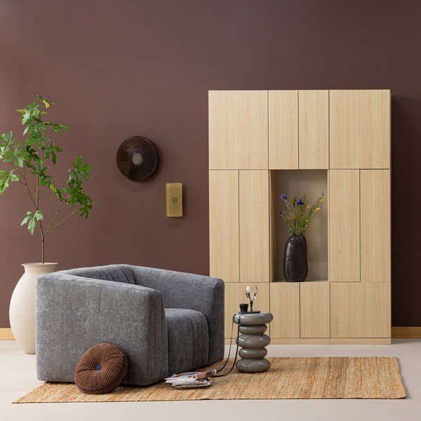Dulap modular în culoare naturală 162x215 cm Build – WOOOD-image-1