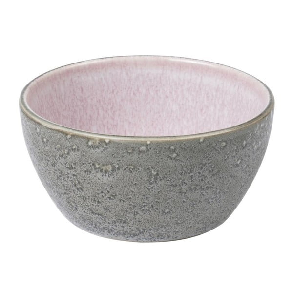 Bol din ceramică și glazură interioară roz Bitz Mensa, diametru 12 cm, gri