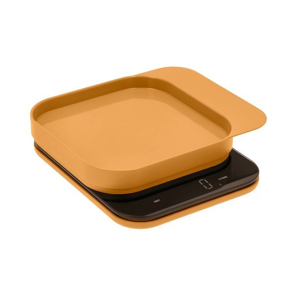 Cântar de bucătărie galben din plastic digital Mensura – Rosti