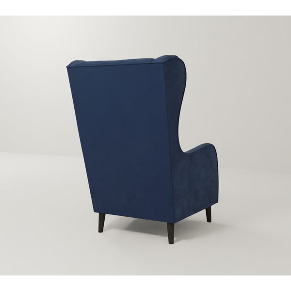 Fotoliu wing albastru cu tapițerie din catifea Carole – Ropez-image-2