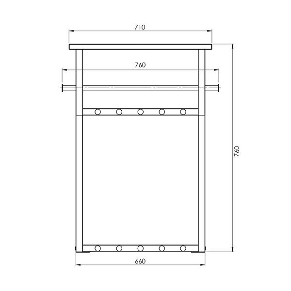 Cuier de perete negru/în culoare naturală cu raft din metal 76 cm Rizzoli – Spinder Design-image-4