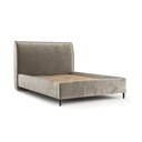 Pat matrimonial bej tapițat cu spațiu de depozitare cu somieră 180x200 cm Shell – Maison de Rêve