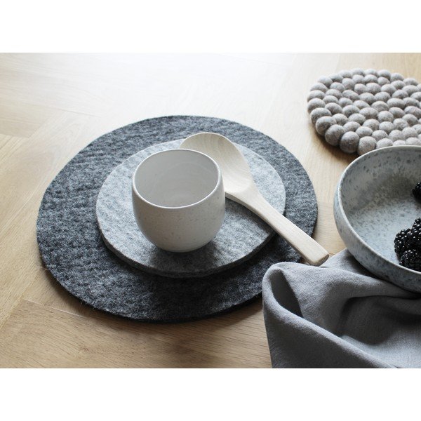 Suport din lână pentru pahar/veselă Wooldot Felt Coaster, ⌀ 30 cm, gri oțel-image-4