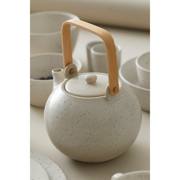 Ceainic din gresie Bitz Basics, 1,2 l, crem mat-image-1