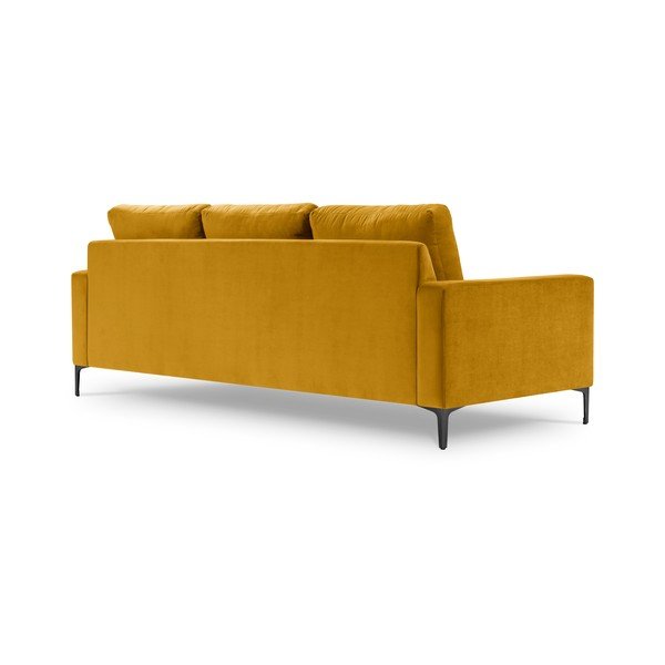 Canapea cu tapițerie din catifea Kooko Home Harmony, 220 cm, galben-image-3