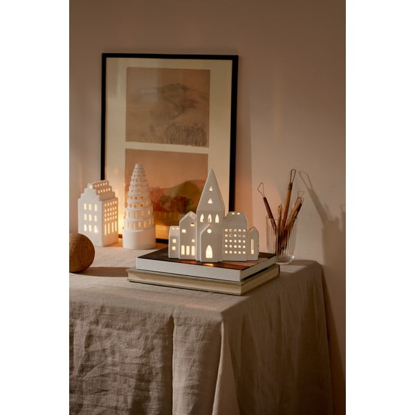 Sfeșnic alb de Crăciun din ceramică Kähler Design Urbania Lighthouse City-image-4