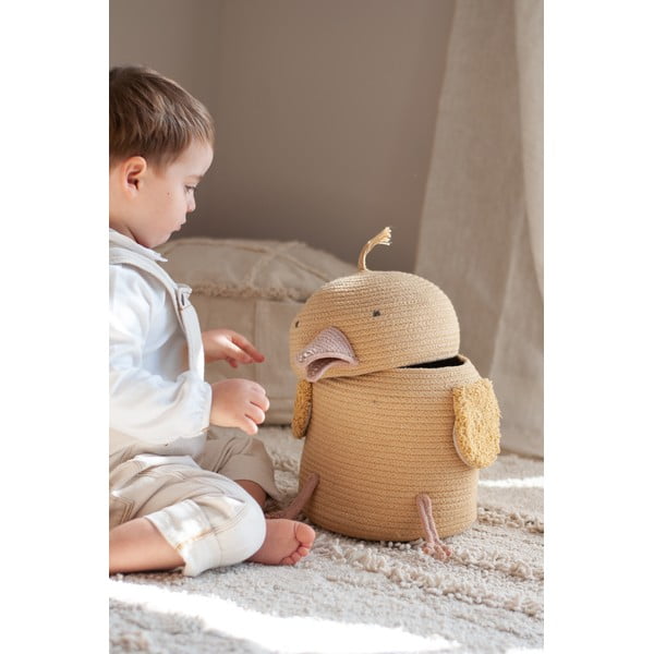 Coș de jucării pentru copii galben din material textil ø 25x30 cm Charlie the Chicken – Lorena Canals-image-3