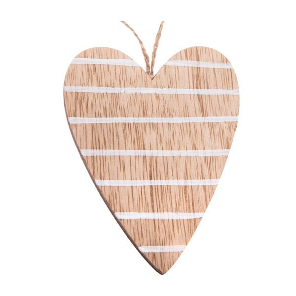 Set 5 decorațiuni suspendate din lemn în formă de inimă Dakls, înălțime 9 cm