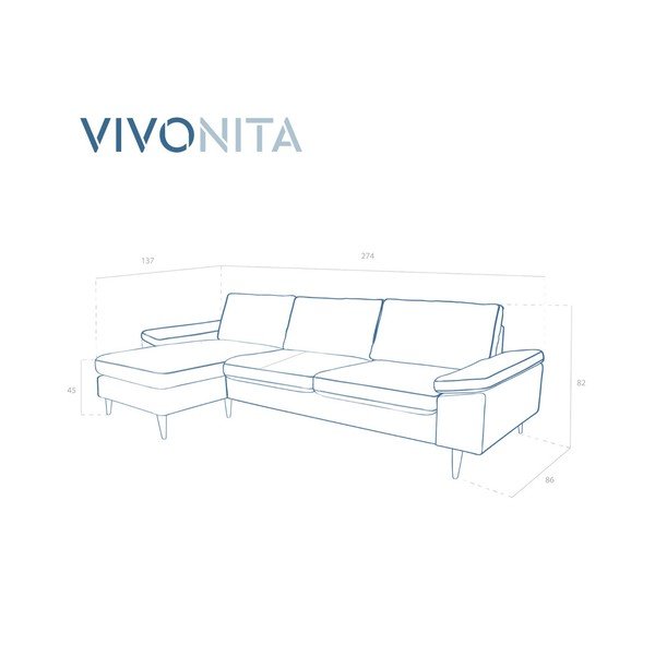 Colțar cu șezlong pe partea stângă Vivonita Nathan, bej-image-1