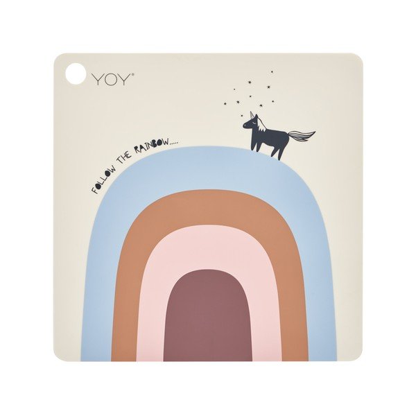 Suport de farfurie pentru copii din silicon 38x38 cm Follow The Rainbow – OYOY Mini