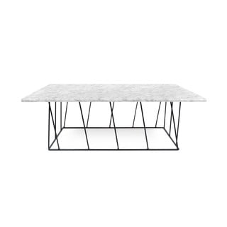 Măsuță TemaHome Helix din marmură, cu picioare negre, 120 cm, alb