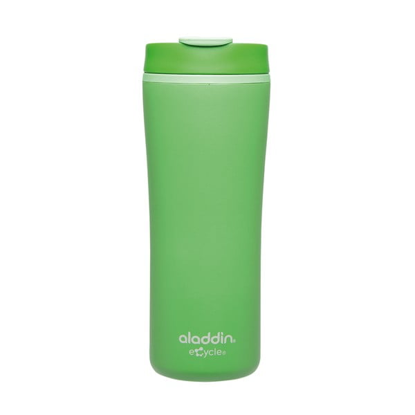 Sticlă termos din plastic reciclat Aladdin Flip-Seal™, 350 ml, verde