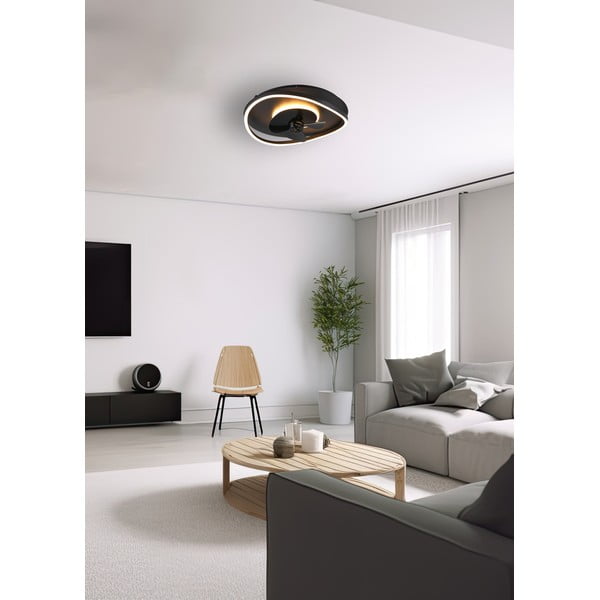 Plafonieră negru-mat LED Sortland – Trio-image-1