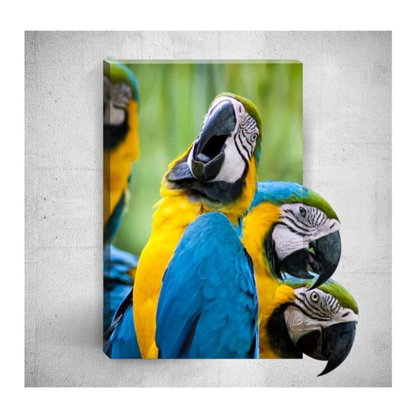 Tablou de perete 3D Mosticx Parrots, 40 x 60 cm