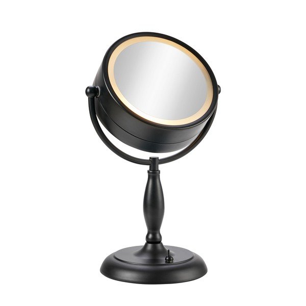 Veioză negru-mat cu abajur din sticlă (înălțime 36 cm) Face – Markslöjd