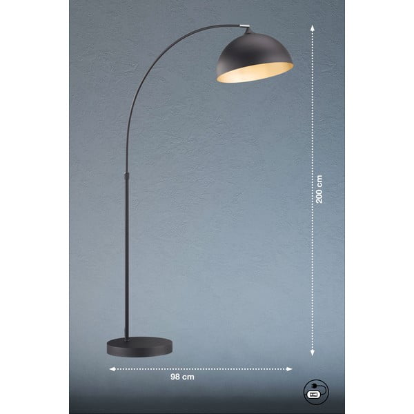 Lampadar negru cu abajur din metal (înălțime 200 cm) Leitung – Fischer & Honsel-image-2