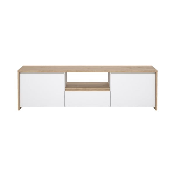 Comodă TV albă-în culoare naturală cu aspect de lemn de stejar 179x52x48 cm Next – Tvilum