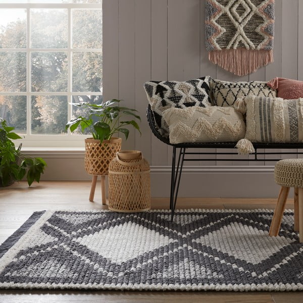Covor gri 230x160 cm Domino Zaid Berber - Flair Rugs-image-1