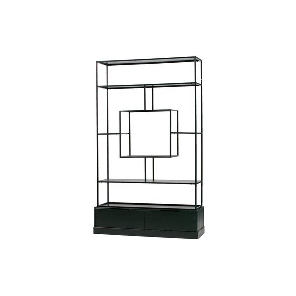 Bibliotecă WOOOD Fons, negru-image-1