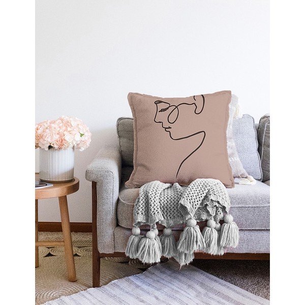 Față de pernă din amestec de bumbac Minimalist Cushion Covers Profile, 55 x 55 cm, crem-image-2