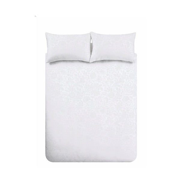 Lenjerie de pat albă din jacquard pentru pat dublu 200x200 cm Fleur Matelassé – Bianca