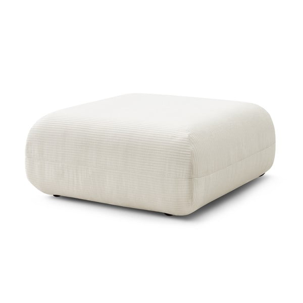 Taburet alb cu tapițerie din catifea reiată Lecomte – Bobochic Paris-image-3